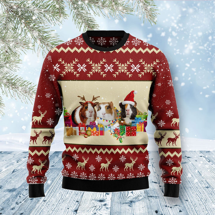 Guinea Pig Snow Merry Christmas Ugly Christmas Sweater | For Men & Women | Adult | US1032-BehighStyle