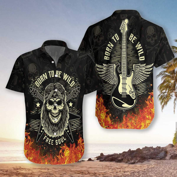 Guitar Born To Be Wild Unisex Hawaiian Shirt | For Men & Women | HW269-BehighStyle