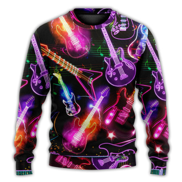 Guitar Neon Amazing Ugly Christmas Sweater | Adult | US2269