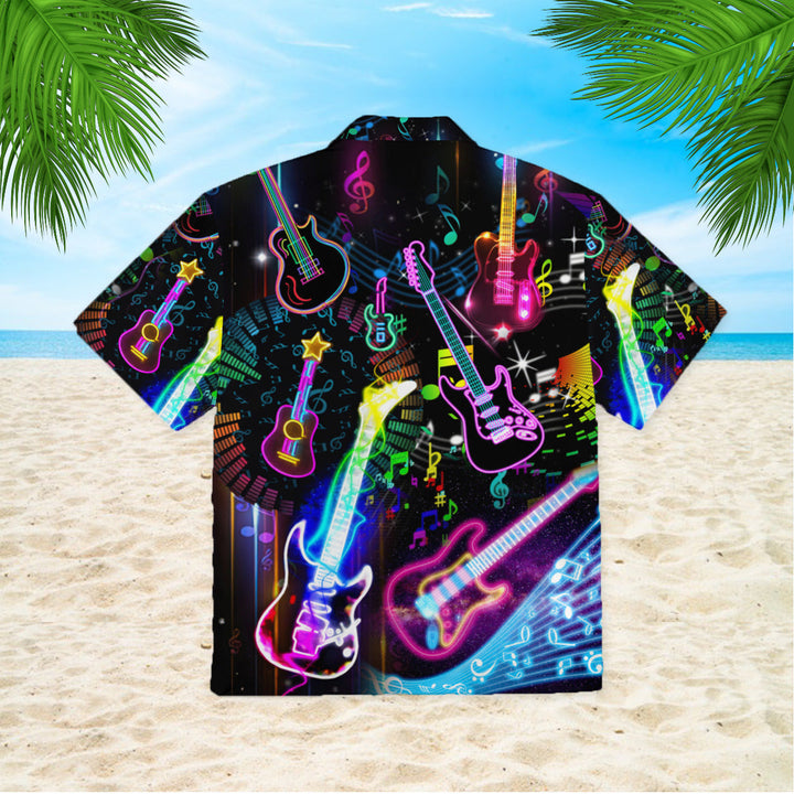 Guitar Neon Life With Music Hawaiian Shirt | For Men & Women | HW308-BehighStyle