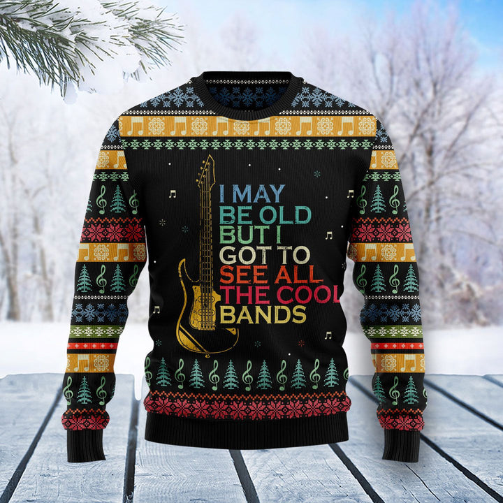 Guitar Old Vintage Xmas Ugly Christmas Sweater | For Men & Women | Adult | US1027-BehighStyle