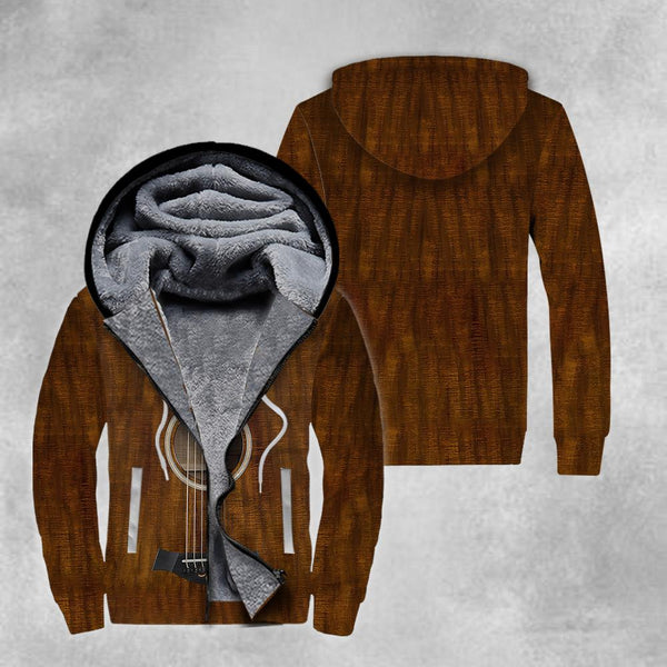 Guitar Pine Fleece Zip Hoodie All Over Print | FZ463