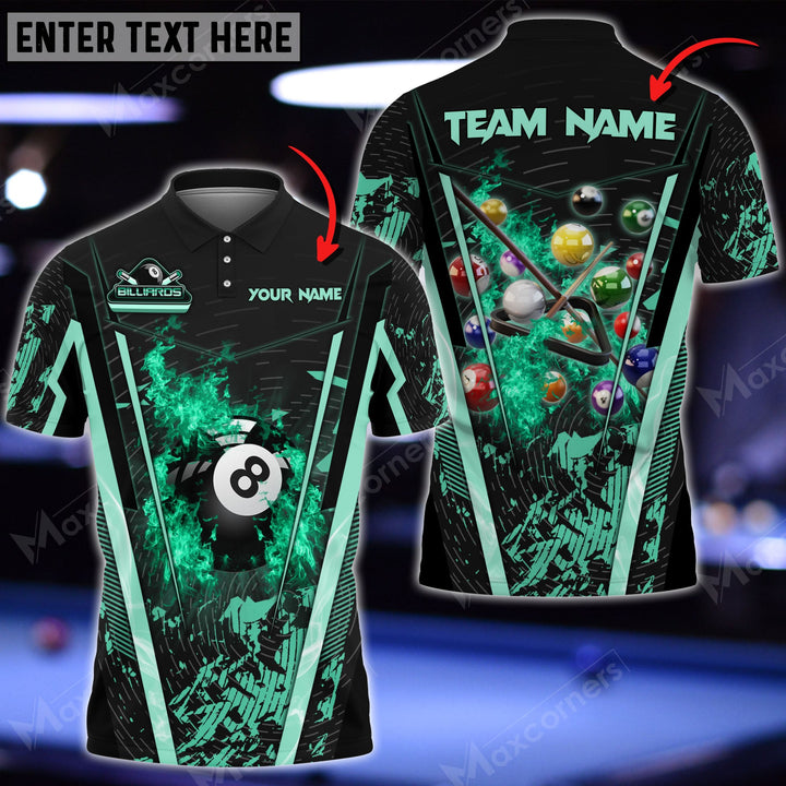 Maxcorners Billiards Abstract Grunge Texture Multicolor Option Customized Name 3D Shirt