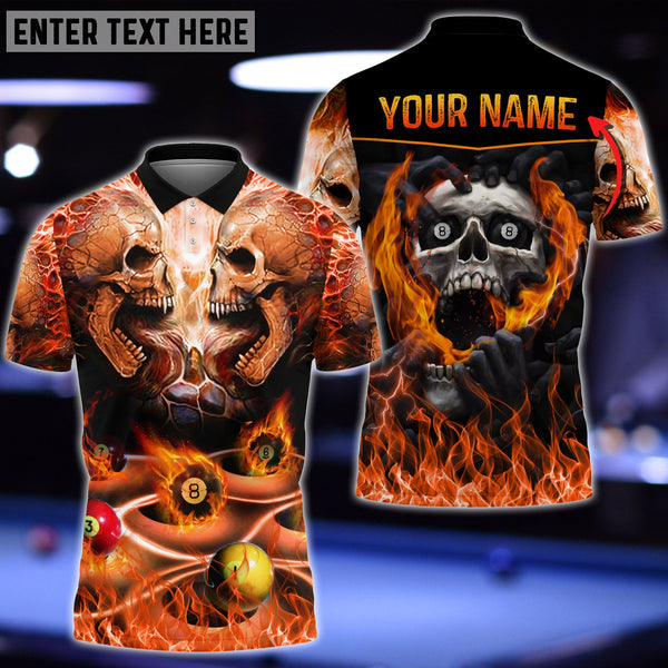 Maxcorners Billiards Skull Legend Personalized 3D Shirt