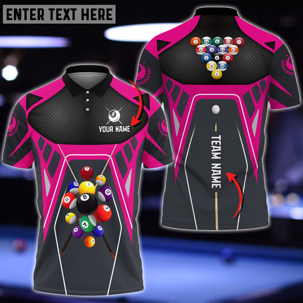 Maxcorners Billiards Strategy Masters Pink Personalized Name 3D Shirt