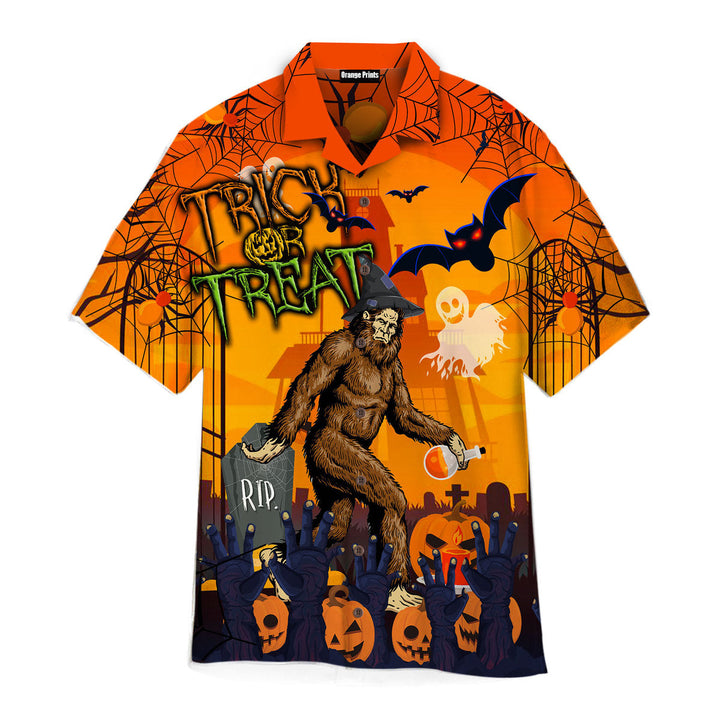 Halloween Bigfoot Trick Or Treat Hawaiian Shirt | For Men & Women | HW2584-BehighStyle