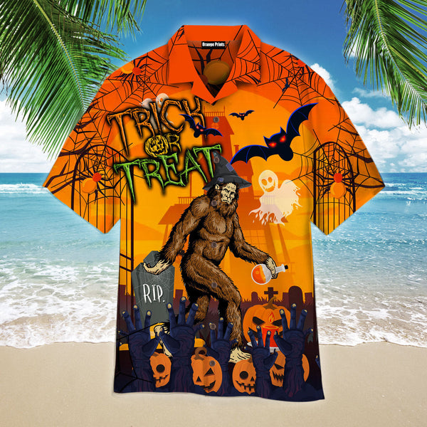 Halloween Bigfoot Trick Or Treat Hawaiian Shirt | For Men & Women | HW2584-BehighStyle