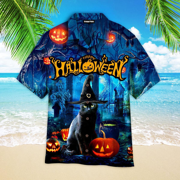 Halloween Black Cat Hawaiian Shirt | For Men & Women | HW2614-BehighStyle