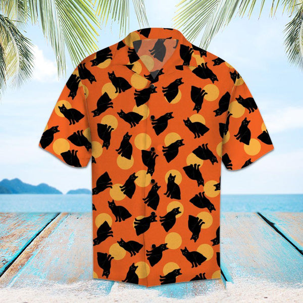 Halloween Black Cat Hawaiian Shirt | HW2942