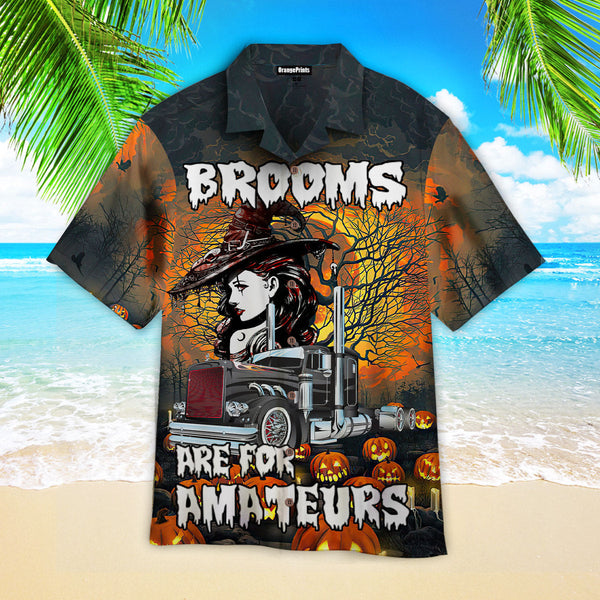 Halloween Brooms Are For Amateurs Hawaiian Shirt | For Men & Women | HW2610-BehighStyle