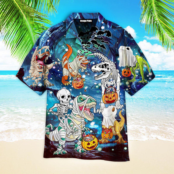 Halloween Dinosaur Scary Night Hawaiian Shirt | For Men & Women | HW2629-BehighStyle