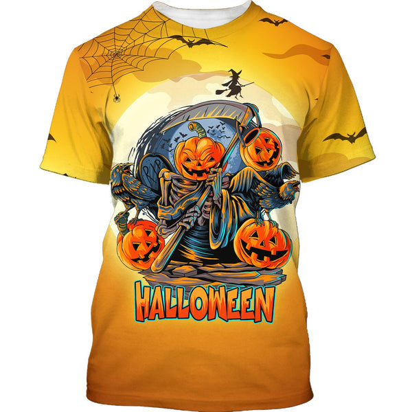 Halloween Ghost Scythe Of Death Pumpkin 3D All Over Print | Adult | HP2659