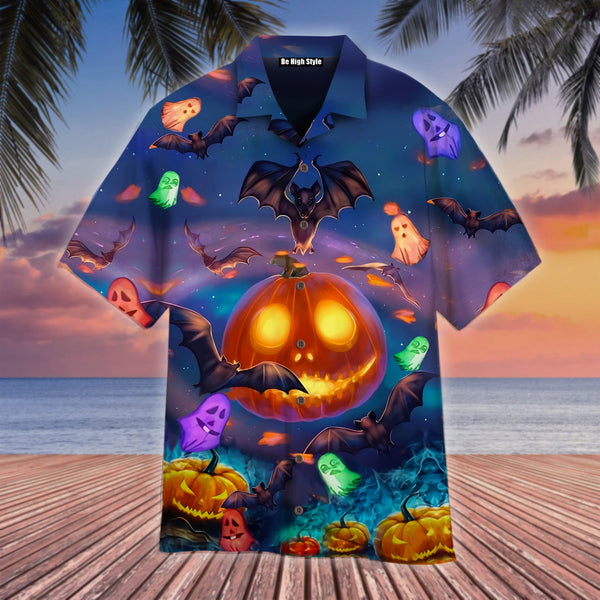 Halloween Glowing Pumpkins By Night Hawaiian Shirt | HW2934