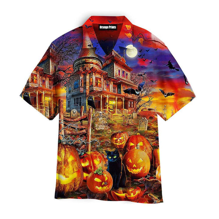 Halloween Haunted House Hawaiian Shirt | For Men & Women | HW2651-BehighStyle