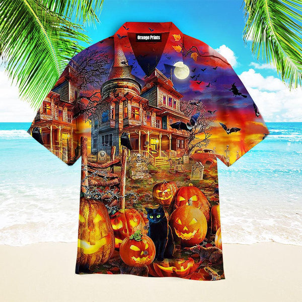 Halloween Haunted House Hawaiian Shirt | For Men & Women | HW2651-BehighStyle