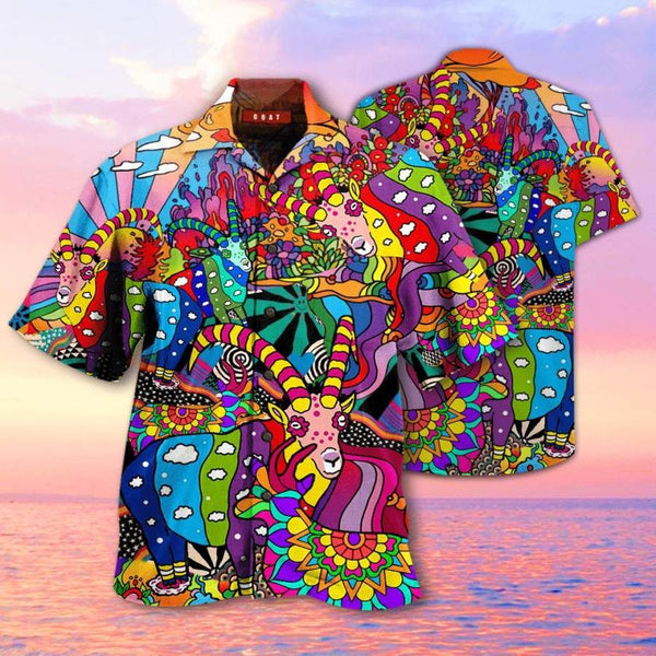 Halloween Hippie Goats Hawaiian Shirt | HW3081