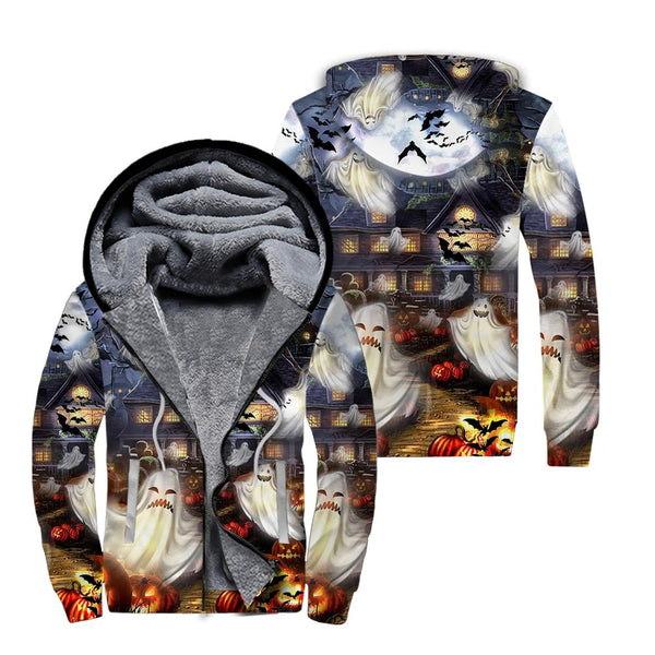 Halloween Peek A Boo Fleece Zip Hoodie All Over Print | FZ566