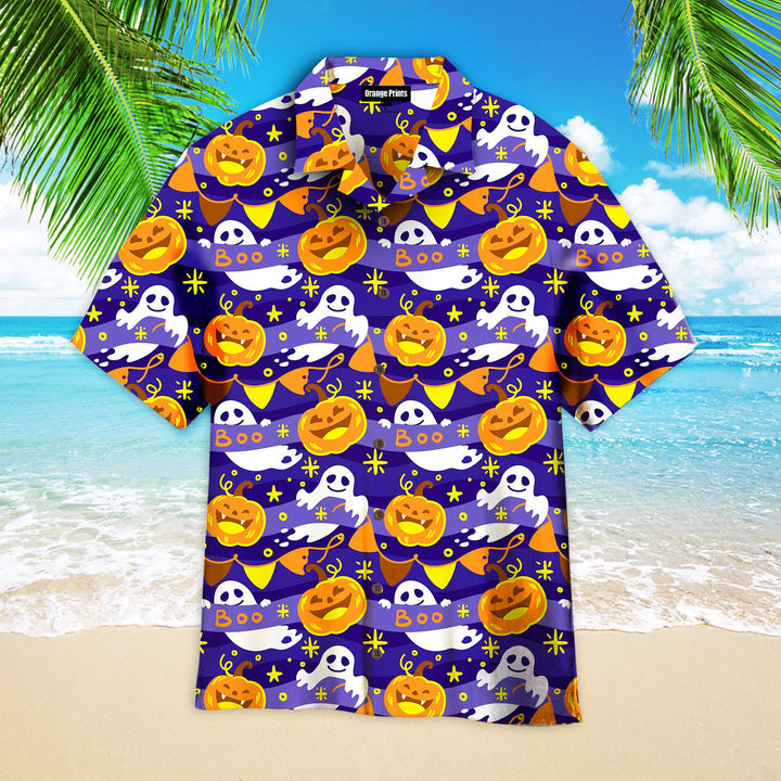 Halloween Pumkin Ghost Climbing Hawaiian Shirt | For Men & Women | HW2587-BehighStyle