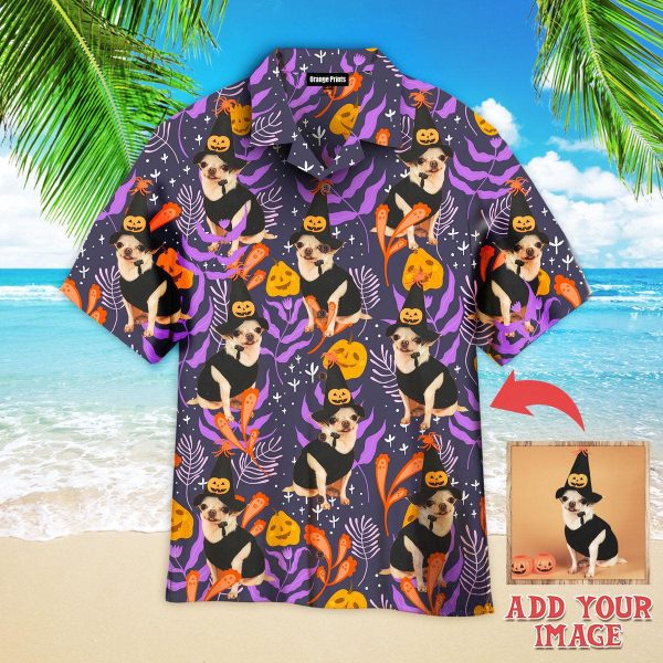Halloween Pumkins Tropical Custom Photo Hawaiian Shirt | P261
