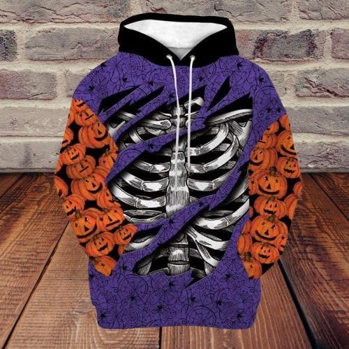 Halloween Scary Skeleton Rib Cage 3D All Over Print | Adult | HP2118