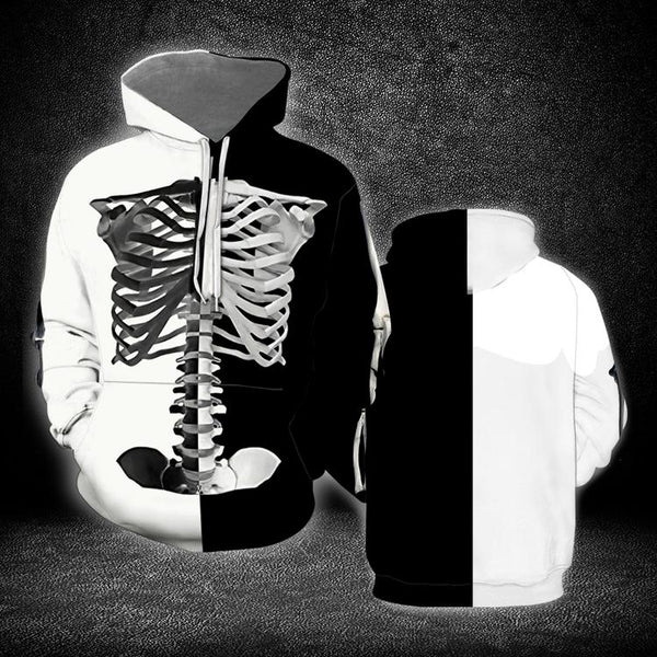Halloween Skeleton Black White 3D All Over Print | Adult | HP2794