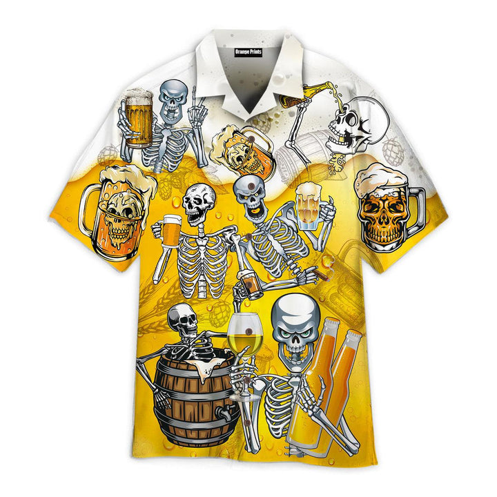 Halloween Skull Beer Party Hawaiian Shirt | For Men & Women | HW2589-BehighStyle