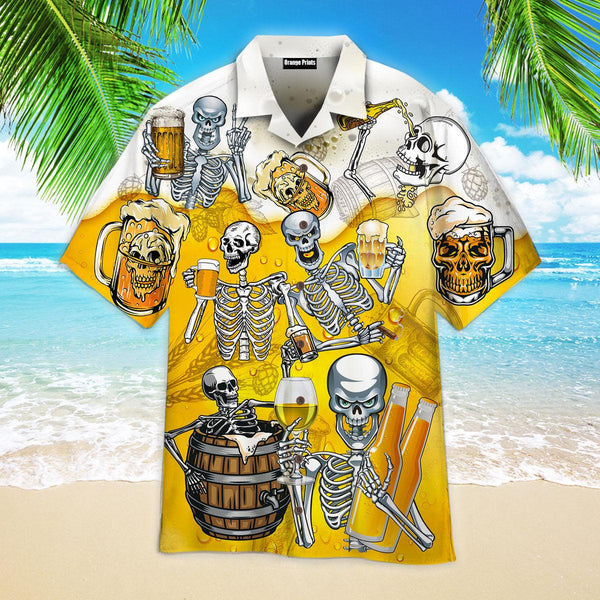 Halloween Skull Beer Party Hawaiian Shirt | For Men & Women | HW2589-BehighStyle