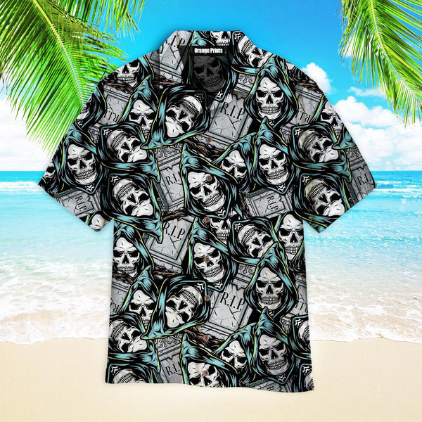 Halloween Vintage Grim Skull Hawaiian Shirt | For Men & Women | HW2641-BehighStyle