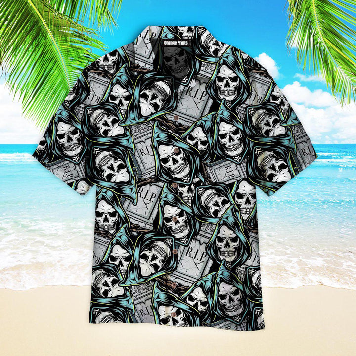 Halloween Vintage Grim Skull Hawaiian Shirt | For Men & Women | HW2641-BehighStyle