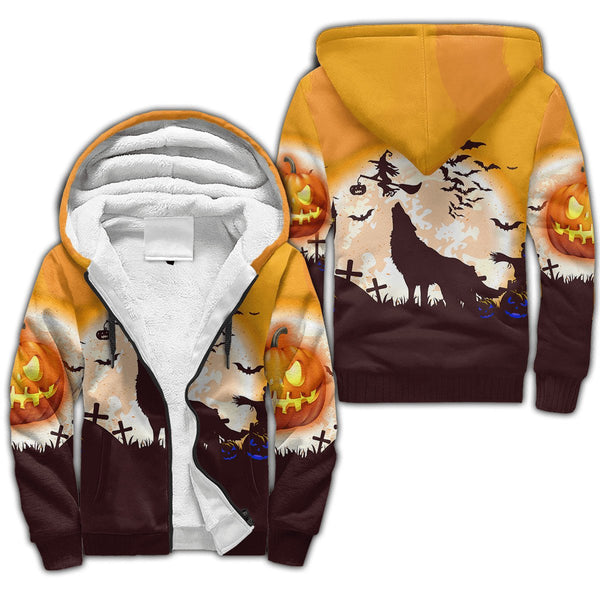 Halloween Wolf Fleece Zip Hoodie All Over Print | FZ298