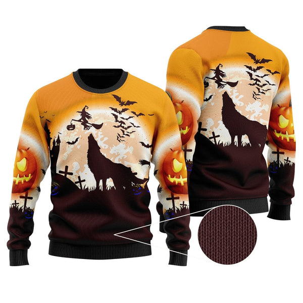 Halloween Wolf Ugly Christmas Sweater | Adult | US1875