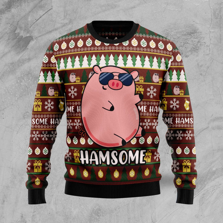 Hamsome Cute Pig Xmas Ugly Christmas Sweater | For Men & Women | Adult | US1024-BehighStyle