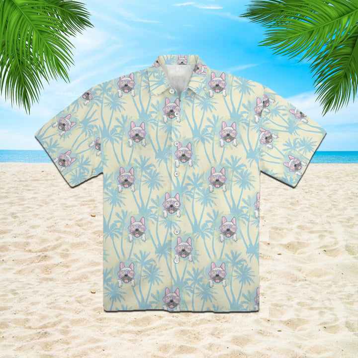 Happy Bull Dog With Tropical Hawaiian Shirt | For Men & Women | HW1156-BehighStyle