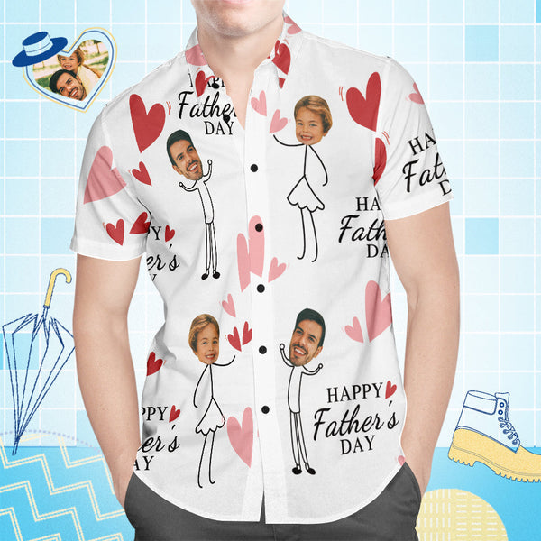 Happy Father's Day Custom Photo Hawaiian Shirt | P165