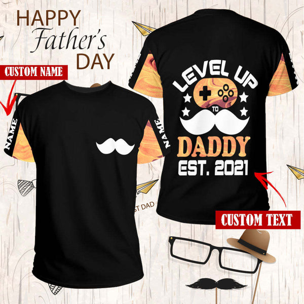 Happy Father's Day Level Up Daddy Custom Name 3D All Over Print | For Men & Women | Adult | CN153-BehighStyle