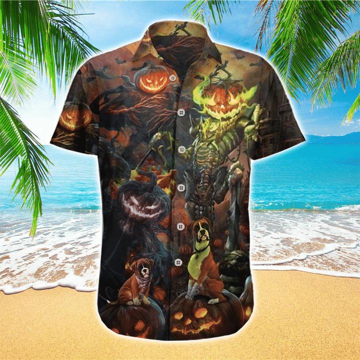 Happy Halloween With Boxer Pumpkin King For Dog Lovers Hawaiian Shirt | For Men & Women | HW1181-BehighStyle