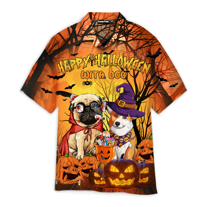 Happy Halloween With Dogs Hawaiian Shirt | For Men & Women | HW2611-BehighStyle