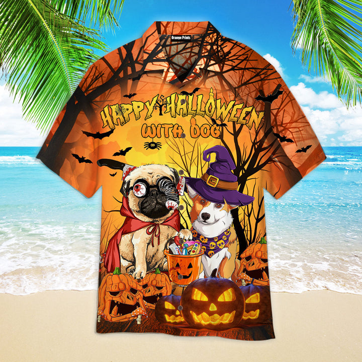 Happy Halloween With Dogs Hawaiian Shirt | For Men & Women | HW2611-BehighStyle