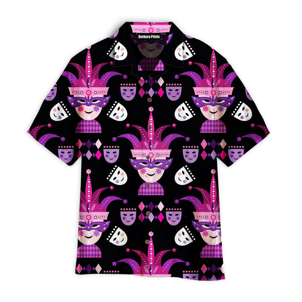 Happy Mardi Gras Purple Pattern Aloha Hawaiian Shirts For Men & For Women | WT7428