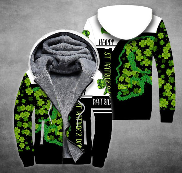 Happy St Patrick’s Day Fleece Zip Hoodie All Over Print | For Men & Women | FZ140-BehighStyle