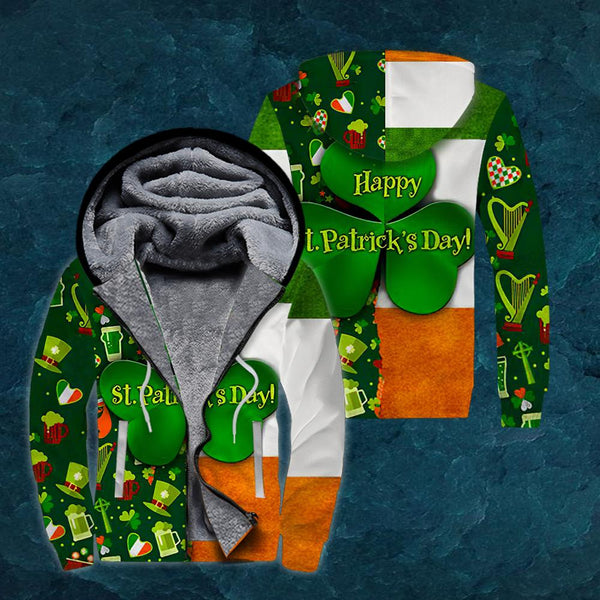 Happy St Patrick's Day Irish Fleece Zip Hoodie All Over Print | For Men & Women | FZ137-BehighStyle