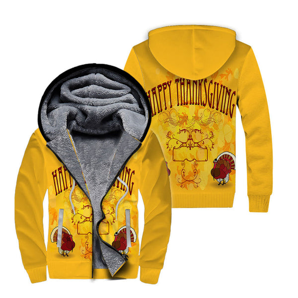 Happy Thanksgiving Tuckey Fleece Zip Hoodie All Over Print | FZ374