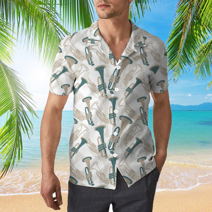 Happy Trumpet Musical Performance Pattern Hawaiian Shirt | For Men & Women | HW801-BehighStyle