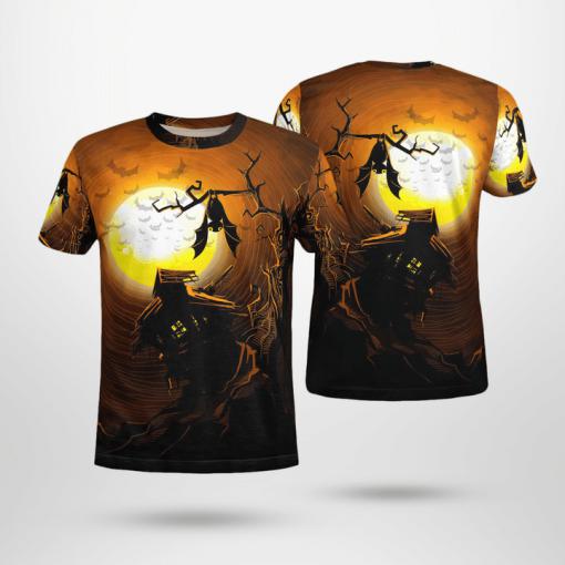 Haunted House Spooky Yellow Halloween 3D All Over Print | Adult | HP2705