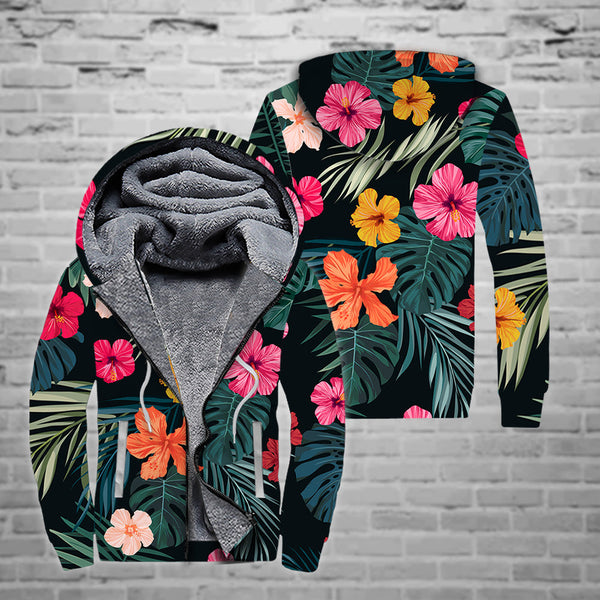 Hawaiian Hibiscus Fleece Zip Hoodie All Over Print | FZ297