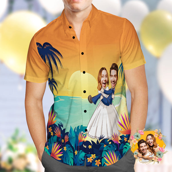 Hawaiian Shirt Romantic Wedding Custom Photo Hawaiian Shirt | P142
