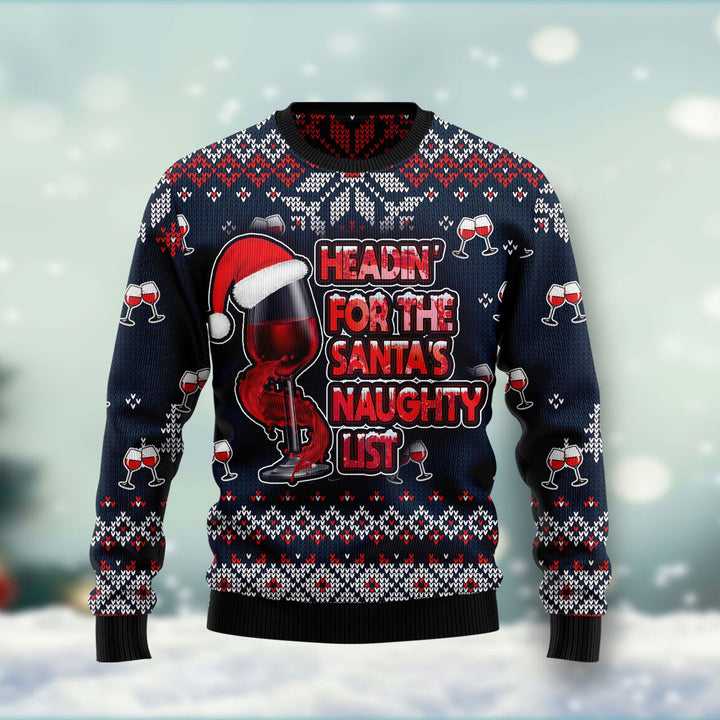 Headin For Santas Naughty Christmas Ugly Christmas Sweater | For Men & Women | Adult | US1191-BehighStyle