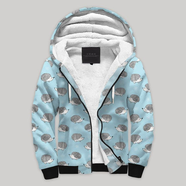 Hedgehog Fleece Zip Hoodie All Over Print | FZ834