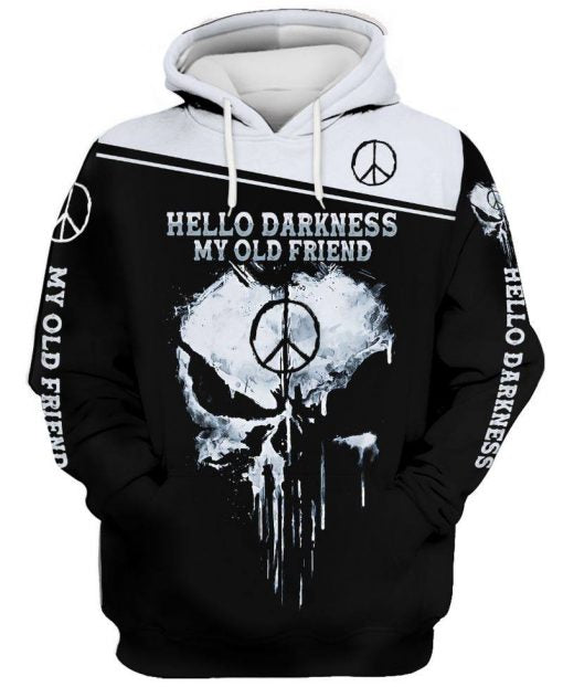 Hello Darkness My Old Friend Hippie Skull 3D All Over Print | For Men & Women | HP362-BehighStyle