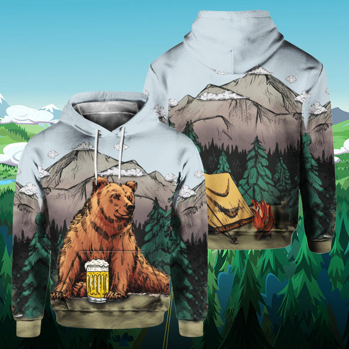 Hiking Bear Cool Design Unisex 3D All Over Print | For Men & Women | Adult | HP740-BehighStyle